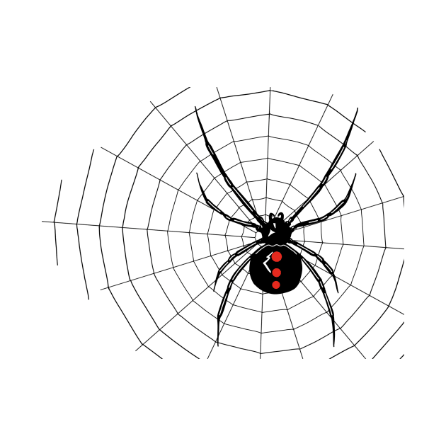 Black Widow Spider With Web by HananAlshehri