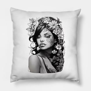 Floral Elegance: Enchanting Gazes Pillow