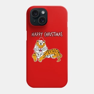 Christmas Tiger Santa Hat Safari Funny Wildlife Phone Case