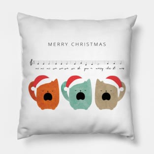 Cats Singing Xmas Song - We Wish You A Merry Christmans Pillow