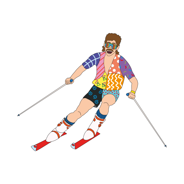 ski mountains vintage ski suit mullet skiing 80's by Captain-Jackson