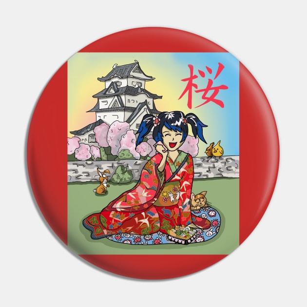 Cellphone chat at a cherry blossom castle in Japan Pin by cuisinecat