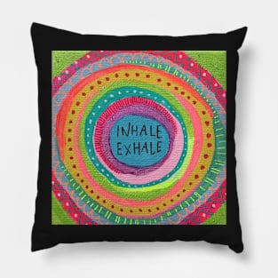 Inhale Exhale Mandala Pillow