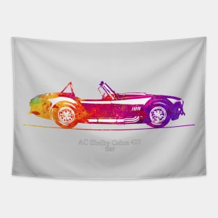 AC Shelby Cobra 427 1967 Watercolor Illustration Tapestry