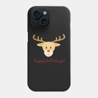 Reindeer. Happy Holidays Phone Case