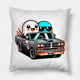 Kawaii Ghosts driving a car Pillow