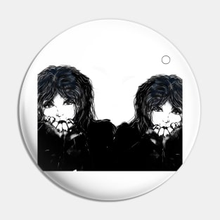 Twinned with dull. Cartoon portrait art. Pin