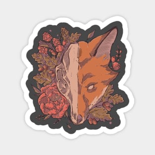 Autumn Fox Skull Magnet