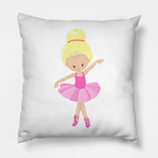 Ballerina, Ballet Girl, Ballet Dancer, Blonde Hair Pillow