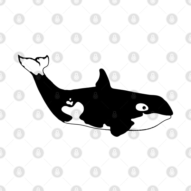 orca killer whale animal graphic side view bw by Made the Cut