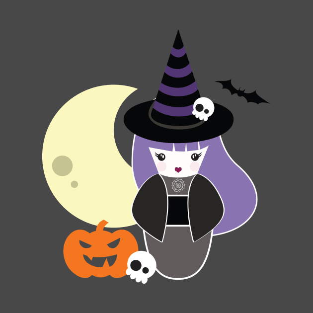 Halloween Witch Kokeshi by emanuelacarratoni