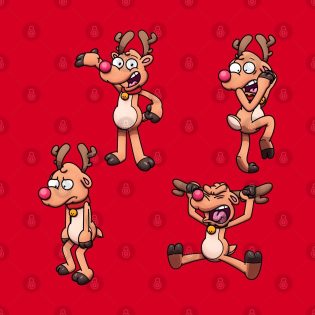 Christmas Reindeer Sticker Pack by TheMaskedTooner