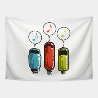 Fun happy stereo and amplifier vacuum tubes Tapestry