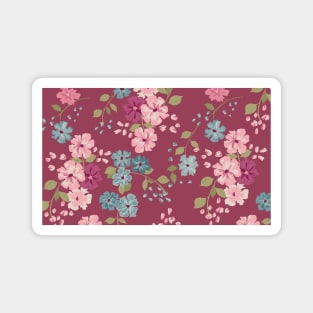 Sakura flowers (Pink Background) Magnet