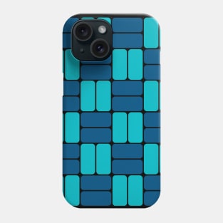 Blue Patterned Block Design Phone Case