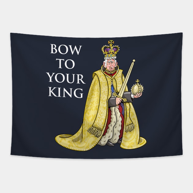 Bow to your King! Tapestry by Mackaycartoons