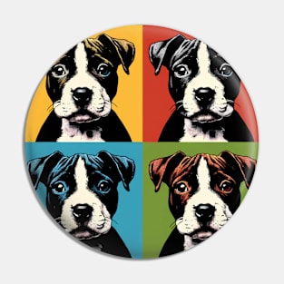 Pop Retro Staffordshire Bull Terrier Art - Cute Puppy Pin