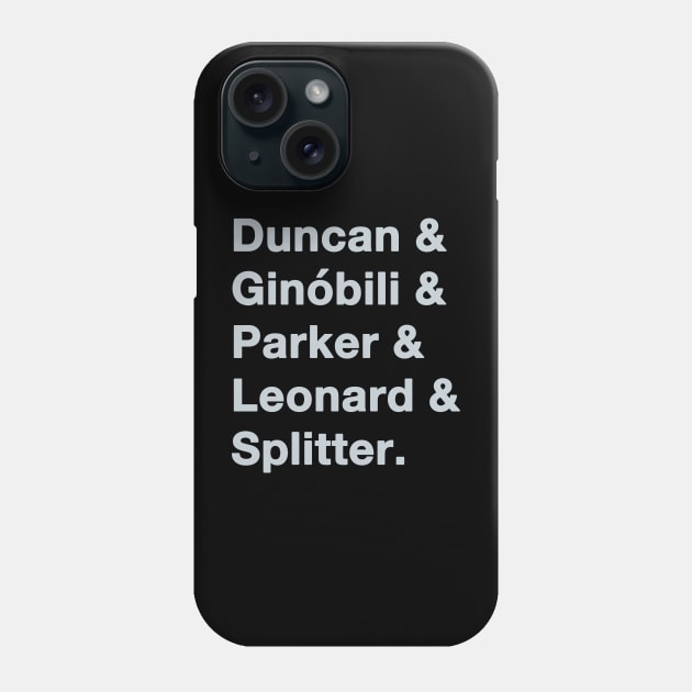 2014 San Antonio Spurs Greats Silver Phone Case by IdenticalExposure