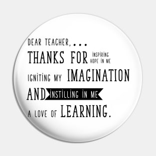 Teacher Thank you for everything Pin