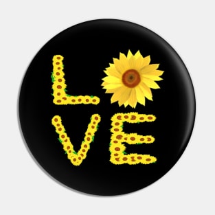 Sunflower Love (Black Background) Pin