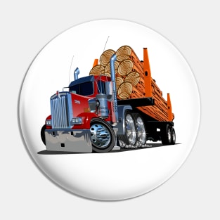 Cartoon logging truck Pin