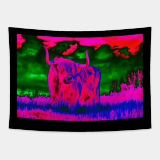 Colorful Bull Tapestry