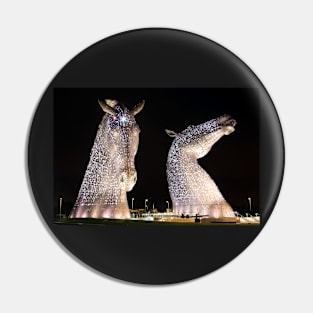 The Kelpies at night Pin