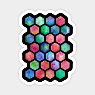 Hand Painted Watercolor Honeycomb Pattern Magnet