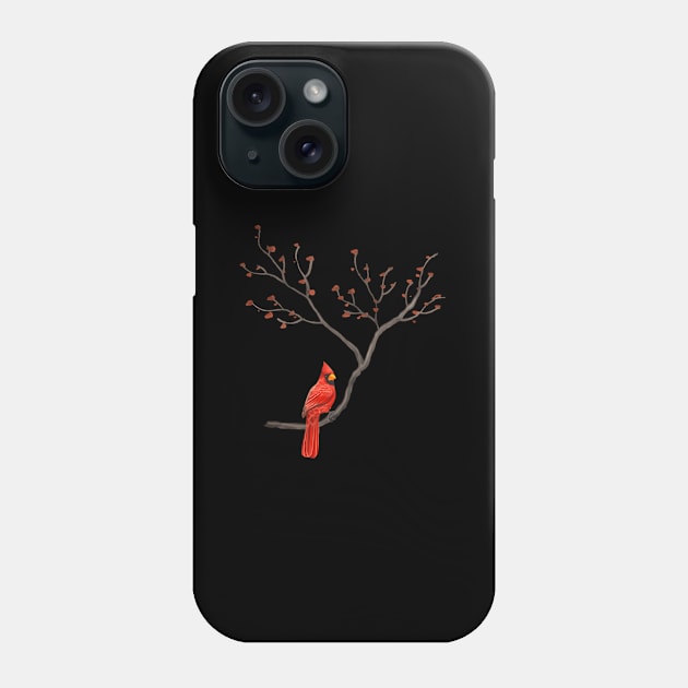 Red Cardinal Bird Birdwatching Birding Phone Case by klei-nhanss