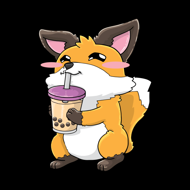 Foxes Fox Bubble Tea Boba Drink Kawaii Anime by KAWAIITEE