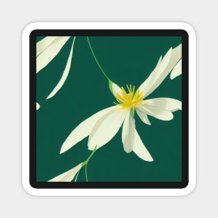 Beautiful Stylized White Flowers, for all those who love nature #184 Magnet
