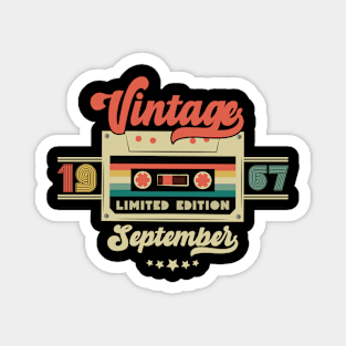 Vintage September 1967 Music Cassette - Limited Edition - 55 Years Old Birthday Gifts Magnet