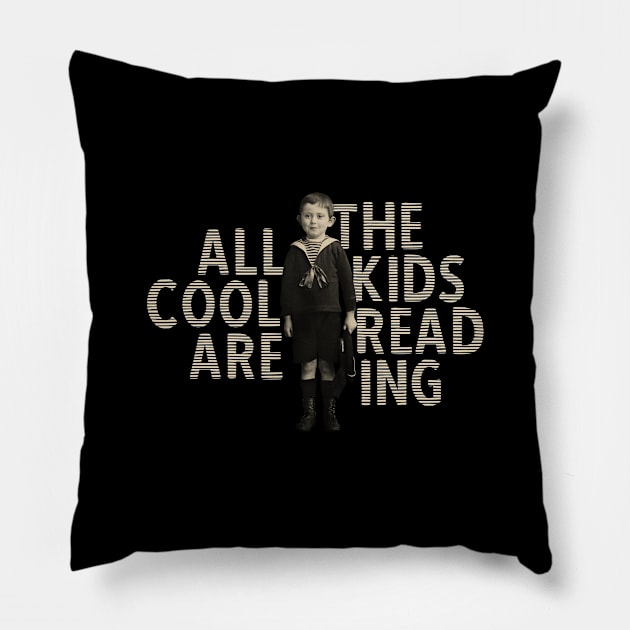 All The Cool Kids Are Reading Retro Style Pillow by Zen Cosmos Official