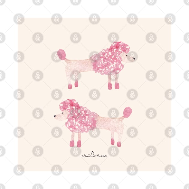 Pink Poodles | Watercolour | Dogs | Pattern by thewhimsicalrepose