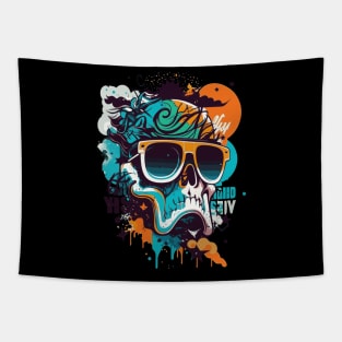 Retro Skull Shades Tapestry