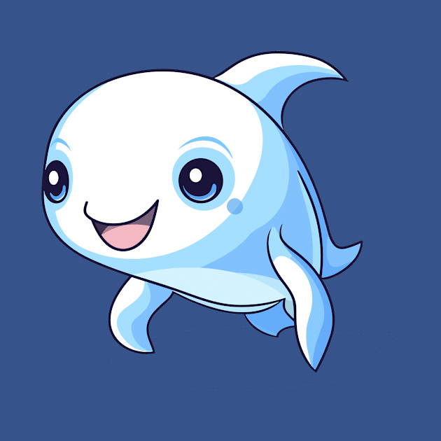 Baby white whale, cartoon by H2Ovib3s