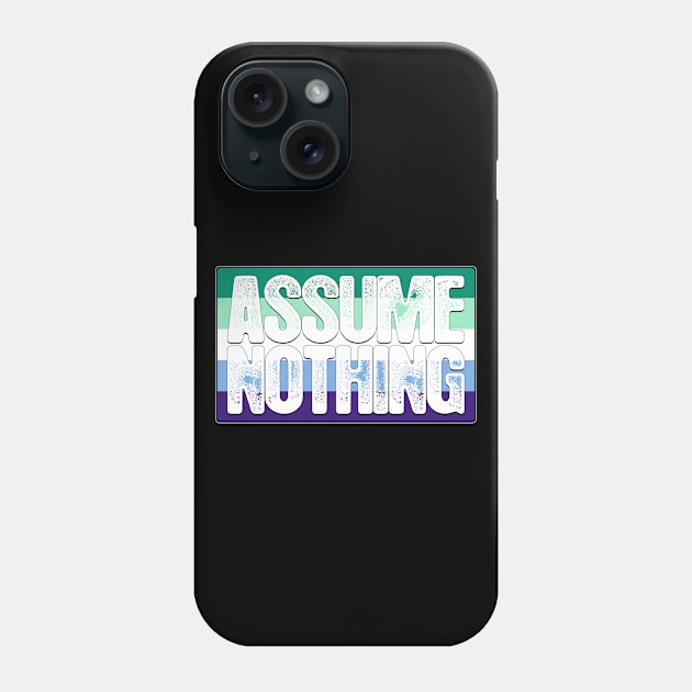 Assume Nothing Gay Male Pride Flag Phone Case by wheedesign