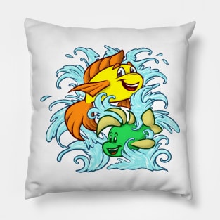 Freddi Fish & Luther (Japanese Koi Tattoo) Pillow