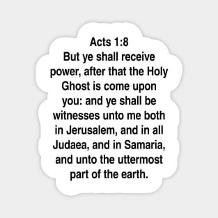 Acts 1:8  King James Version (KJV) Bible Verse Typography Gift Magnet