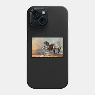 Three Horses at the Beach Phone Case