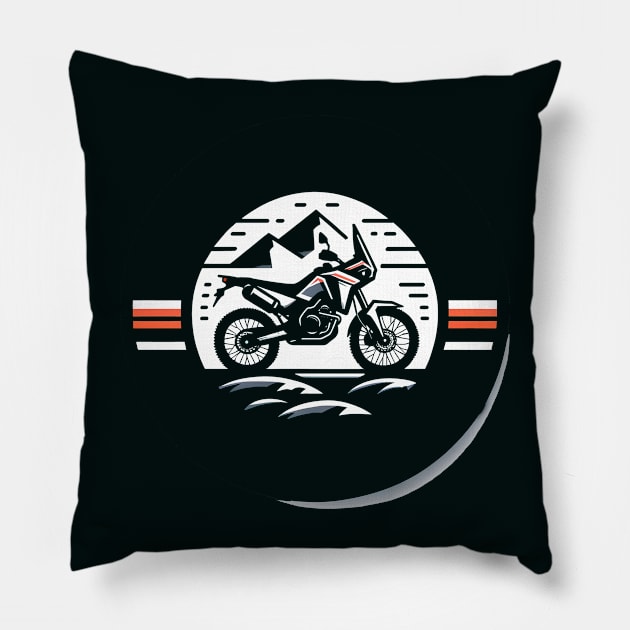 Adventure Bike Pillow by TaevasDesign