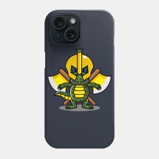 cute crocodile design carrying two axe weapons Phone Case