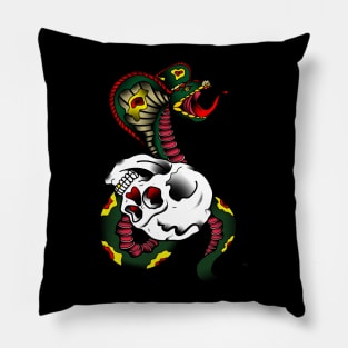 snake and skull Pillow