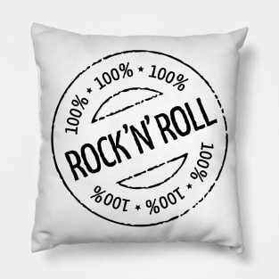 100% Rock 'n' Roll Stamp (Black) Pillow