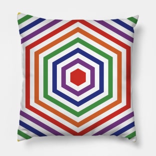 Retro Rainbow Hex Pillow