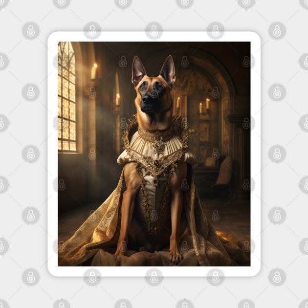 Regal Belgian Malinois - Medieval Princess Magnet by HUH? Designs