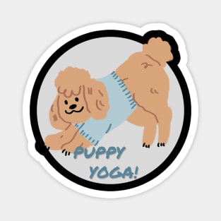 Puppy Yoga Poodle Magnet