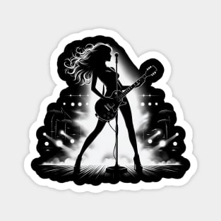 Rock Guitar Goddess Graphic Tee | Female Rocker Magnet