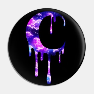 Galaxy Dripping Moon Pin