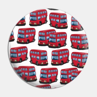 Red London Bus Pattern Pin